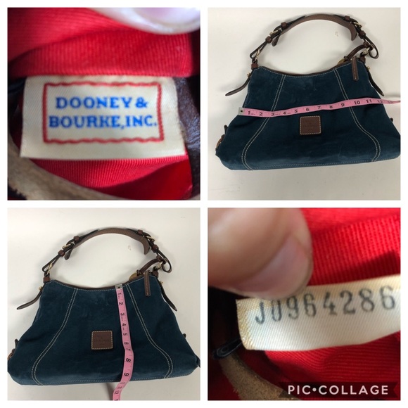 Dooney & Bourke blue suede hobo purse bag leather - Picture 7 of 7